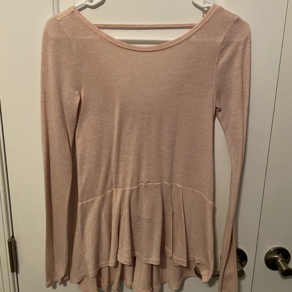 Hollister XS Blush Pink Peplum Ballerina Top
